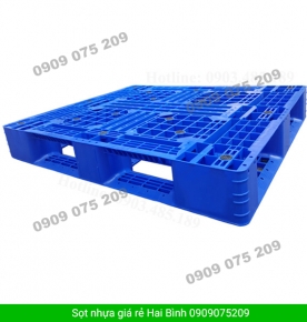 Pallet nhựa một hai mặt đan lưới.: 1200 x 1000 x 145mm