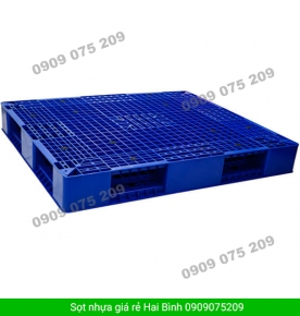 Pallet nhựa hai mặt đan lưới.: 1200 x 1000 x 145mm