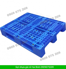 Pallet nhựa một mặt dan lưới kích thước: 1200 x 800 x 180mm.