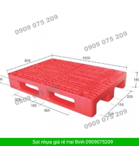 Pallet nhựa một mặt dan lưới kích thước : 1200 x 1000 x 150mm.