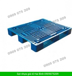 Pallet nhựa một mặt liền (kín) kích thước: 1200 x 1000 x 78mm.