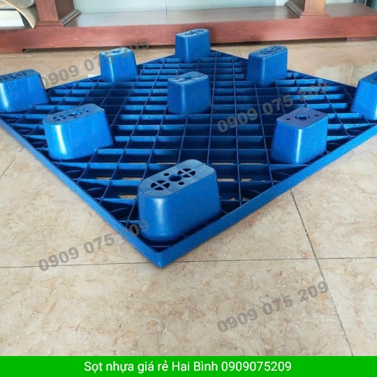 PALLET NHỰA CHÂN CÓC MÀU XANH 1200X1000X140MM