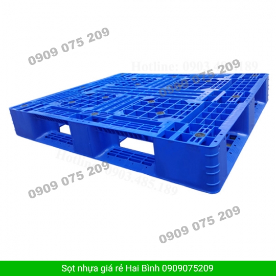 Pallet nhựa một hai mặt đan lưới.: 1200 x 1000 x 145mm