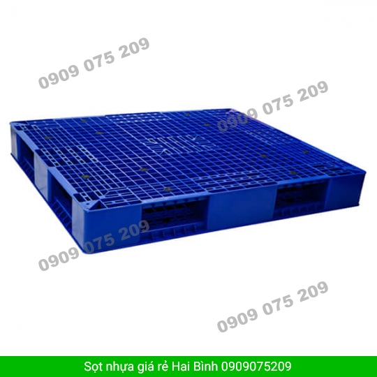 Pallet nhựa hai mặt đan lưới.: 1200 x 1000 x 145mm