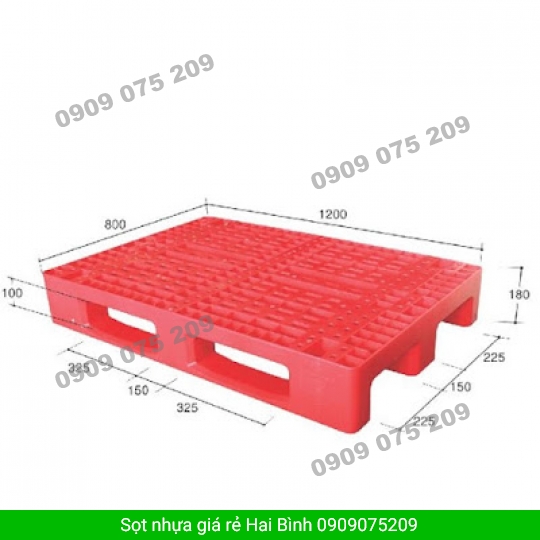 Pallet nhựa một mặt dan lưới kích thước : 1200 x 1000 x 150mm.