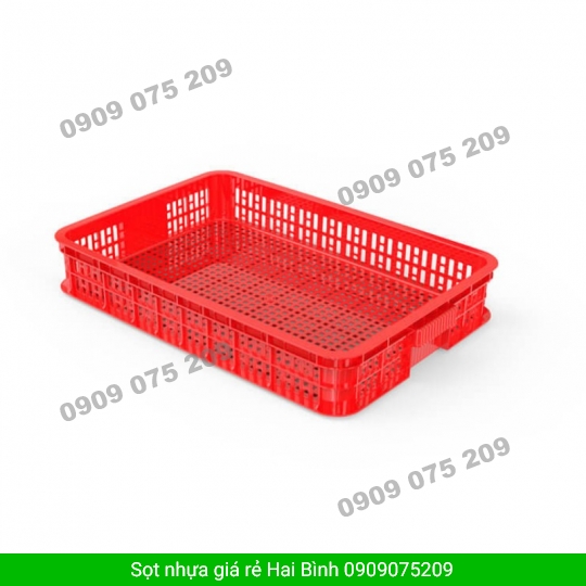 Sọt nhựa xanh kích thước nhỏ: 626 x 424 x 102 mm