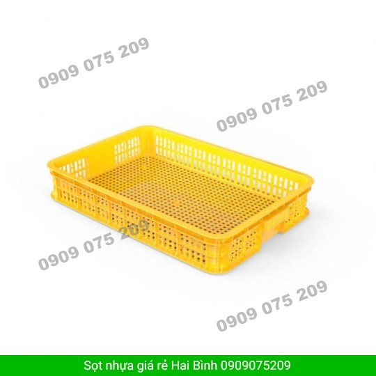 Sọt nhựa xanh kích thước nhỏ: 626 x 424 x 102 mm