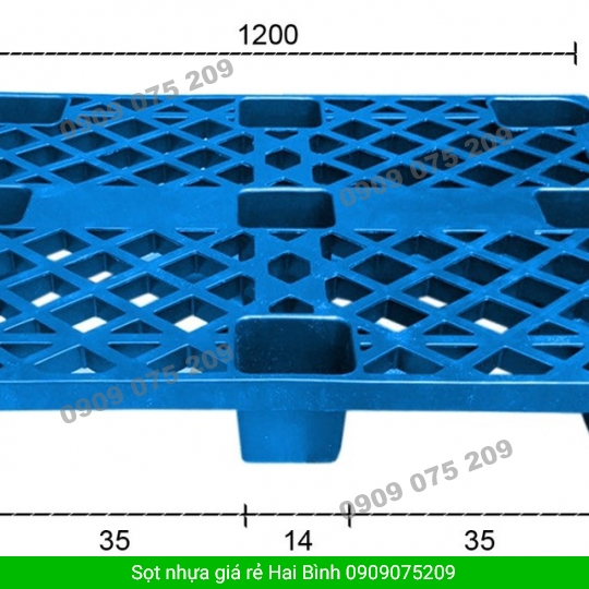 PALLET NHỰA QUY CÁCH 1200 x1000x145mm